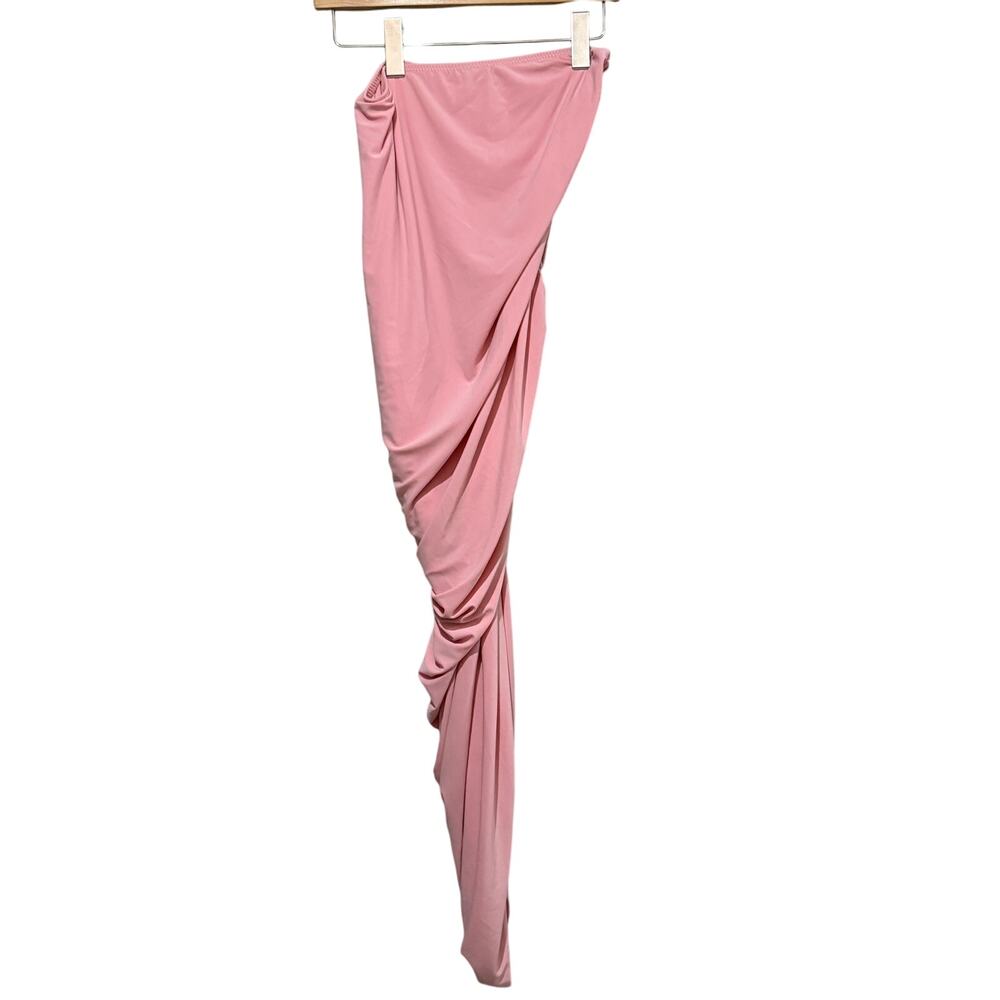 Norma Kamali Diana Ruched Midi Dress Pink Bubblegum
